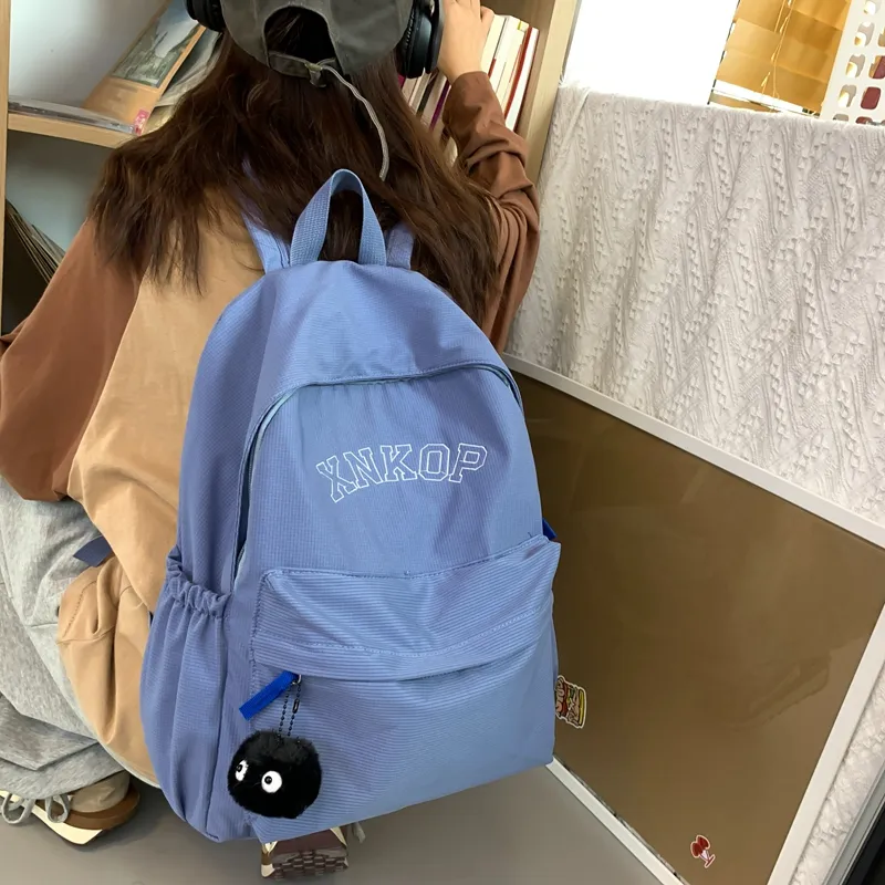 KAMLUI Nylon Backpack Unisex White/Black/Khaki/Blue-31