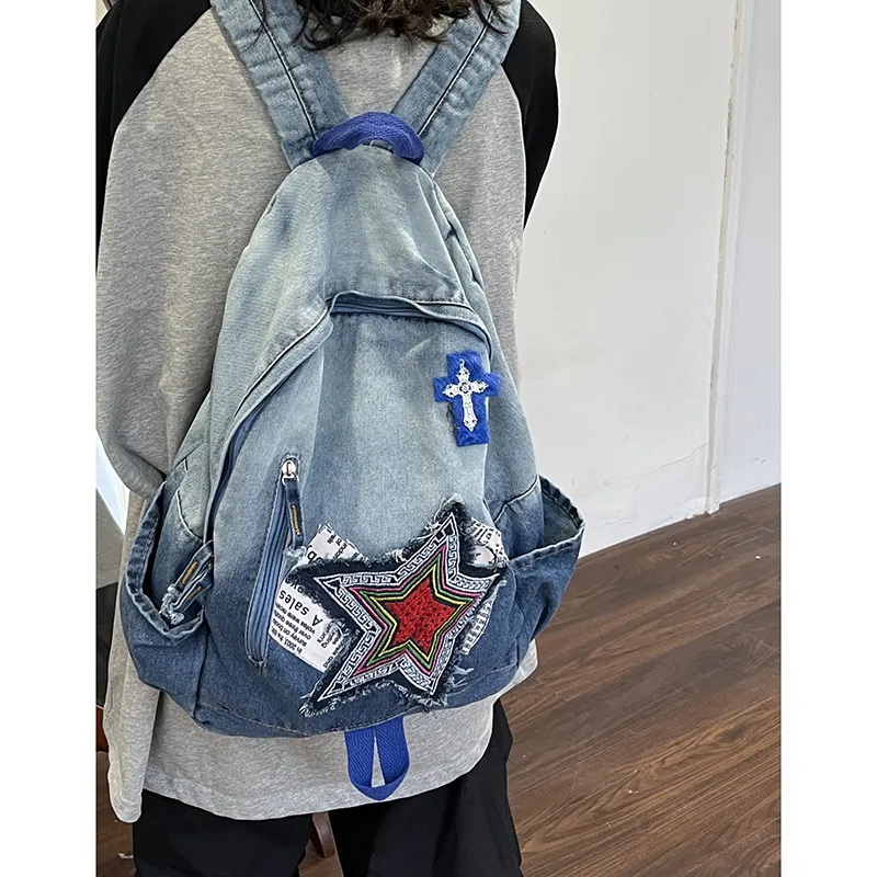 KAMLUI Denim Backpack Regular Unisex Multicolor-31
