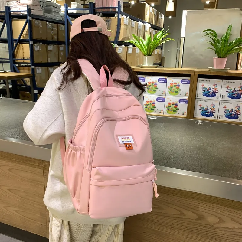 KAMLUI Nylon Backpacks Backpack Unisex Ecru/Black/Pink/Yellow/Blue-10