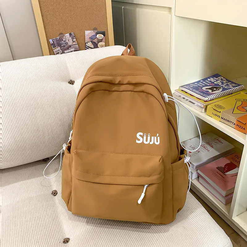 KAMLUI Nylon Backpack Women's Ecru/Black/Burgundy/Light Yellow/Light Brown/Light Blue-32