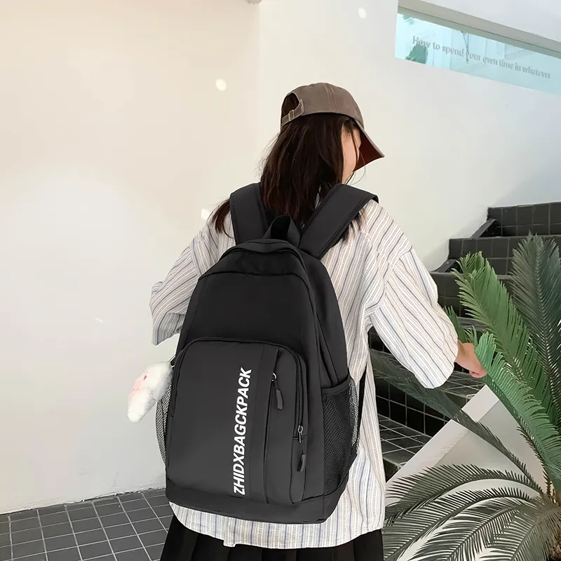 KAMLUI Nylon Backpack Regular Unisex Ivory/Black/Light Green/Light Blue-6