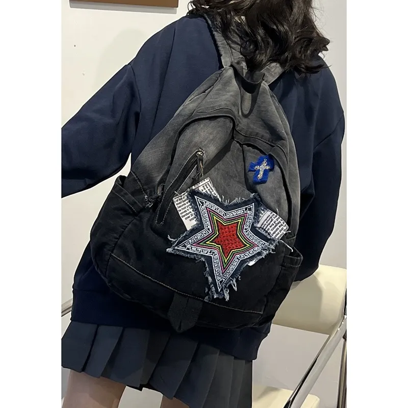 KAMLUI Denim Backpack Regular Unisex Multicolor-14