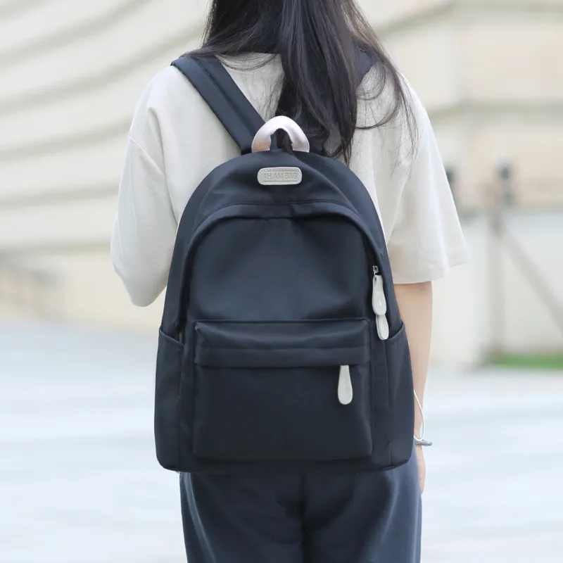 KAMLUI Nylon Backpack Unisex Black/White/Gray/Purple/Blue-12