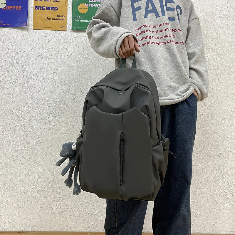 KAMLUI Nylon Backpack Unisex Ecru/Gray/Black/Burgundy-8