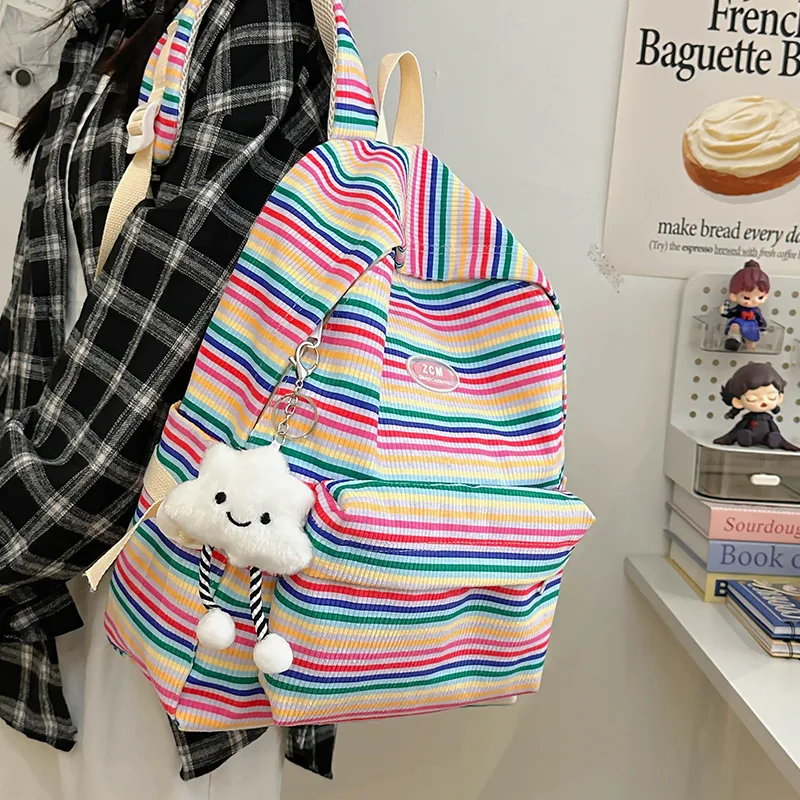 KAMLUI Nylon Backpack Regular Unisex Pink White/Fuchsia/Red Brown/Turquoise-4