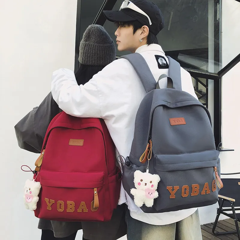 KAMLUI Nylon Backpack Regular Unisex White/Gray/Black/Burgundy/Khaki-23