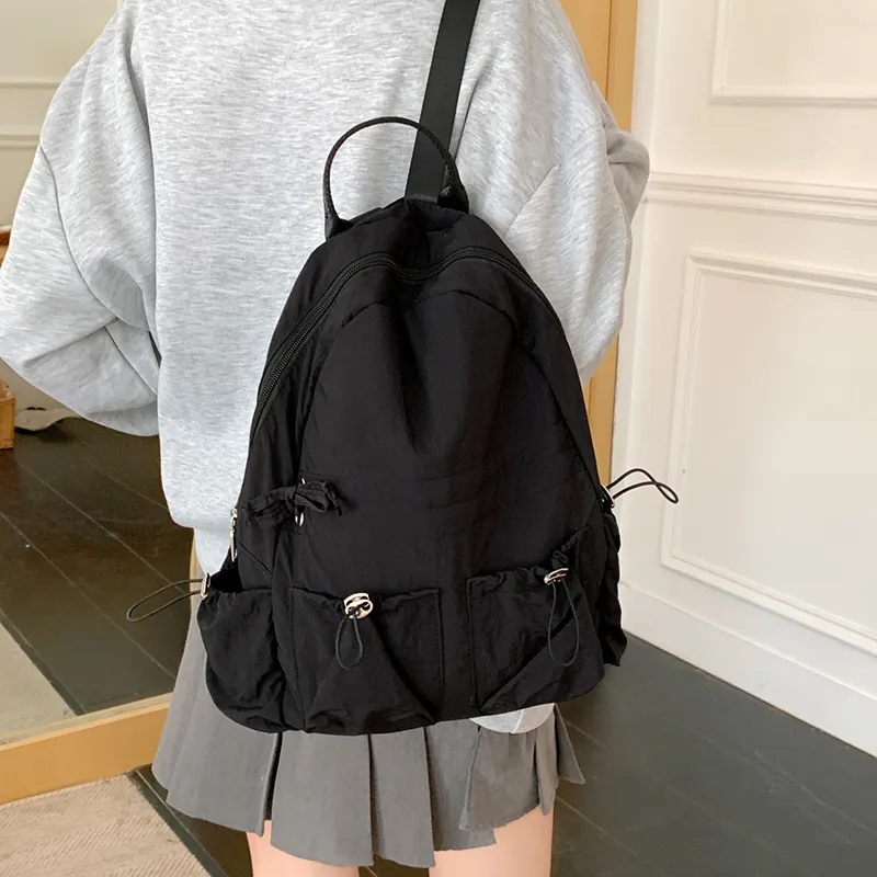 KAMLUI Nylon Backpack Regular Unisex Ecru/Black/Blue-10