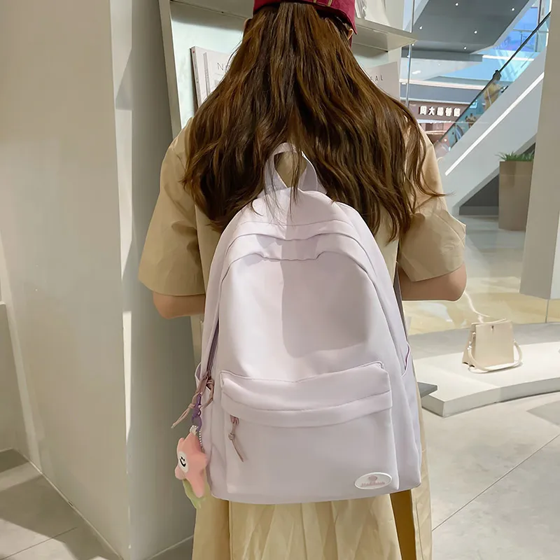 KAMLUI Nylon Backpacks Backpack Regular Unisex Light Green/Ecru/Violet-6