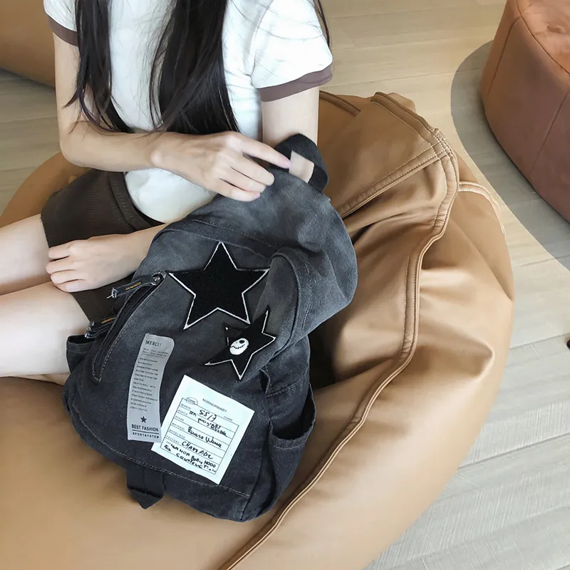 KAMLUI Denim Backpack Regular Unisex Multicolor-4