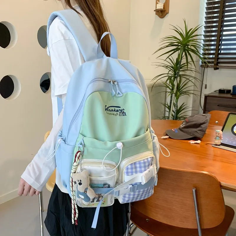 KAMLUI Composite Cloth Backpack Unisex Multicolor-12
