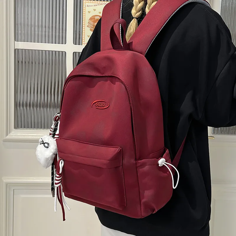 KAMLUI Nylon Backpack Regular Unisex Ecru/Black/Burgundy/Green-19