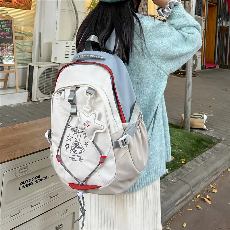 KAMLUI Nylon Fabric Backpack Unisex Multicolor-29
