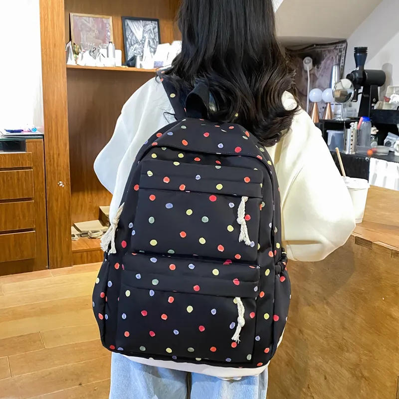 KAMLUI Nylon Backpack Regular Unisex White Floral/White Green Floral/Black Floral/Black White Floral/Yellow/Green-13