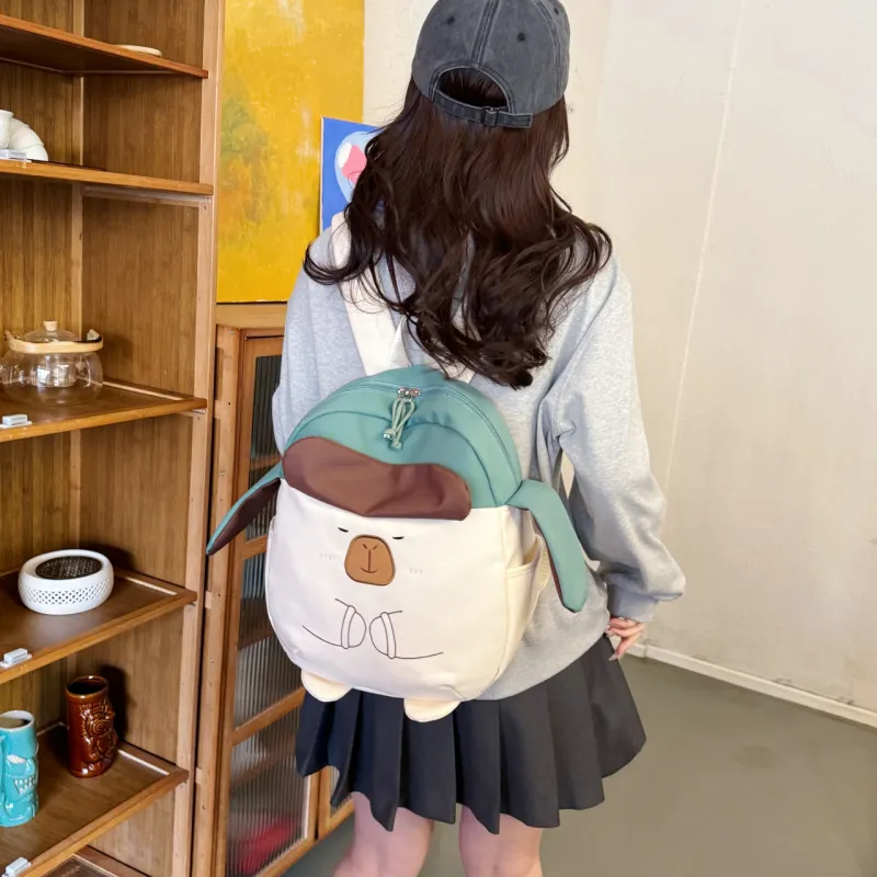 KAMLUI Oxford Backpack Regular Unisex White/Pink/Khaki-3