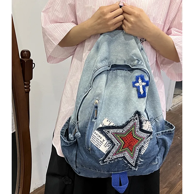 KAMLUI Denim Backpack Regular Unisex Multicolor-24