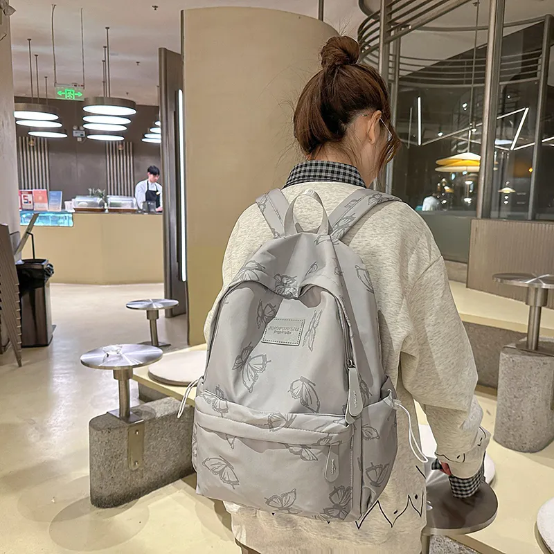 KAMLUI Nylon Backpack Regular Unisex Ecru/Gray/Black/Green-8