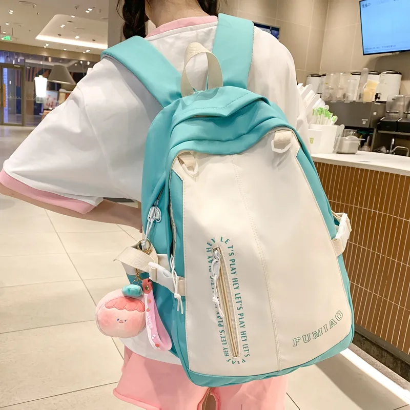 KAMLUI Nylon Backpack Backpack Student Backpack Unisex Multicolor-12
