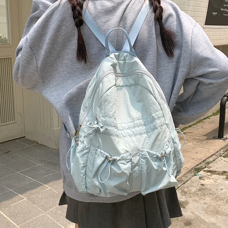KAMLUI Nylon Backpack Regular Unisex Ecru/Black/Blue-15