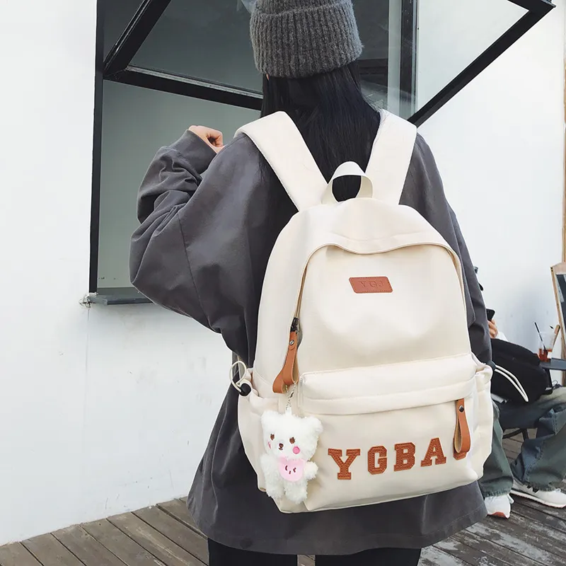 KAMLUI Nylon Backpack Regular Unisex White/Gray/Black/Burgundy/Khaki-6