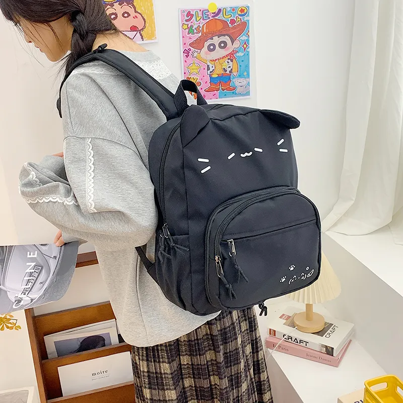 KAMLUI Nylon Fabric Backpack Women's Black/Yellow-5