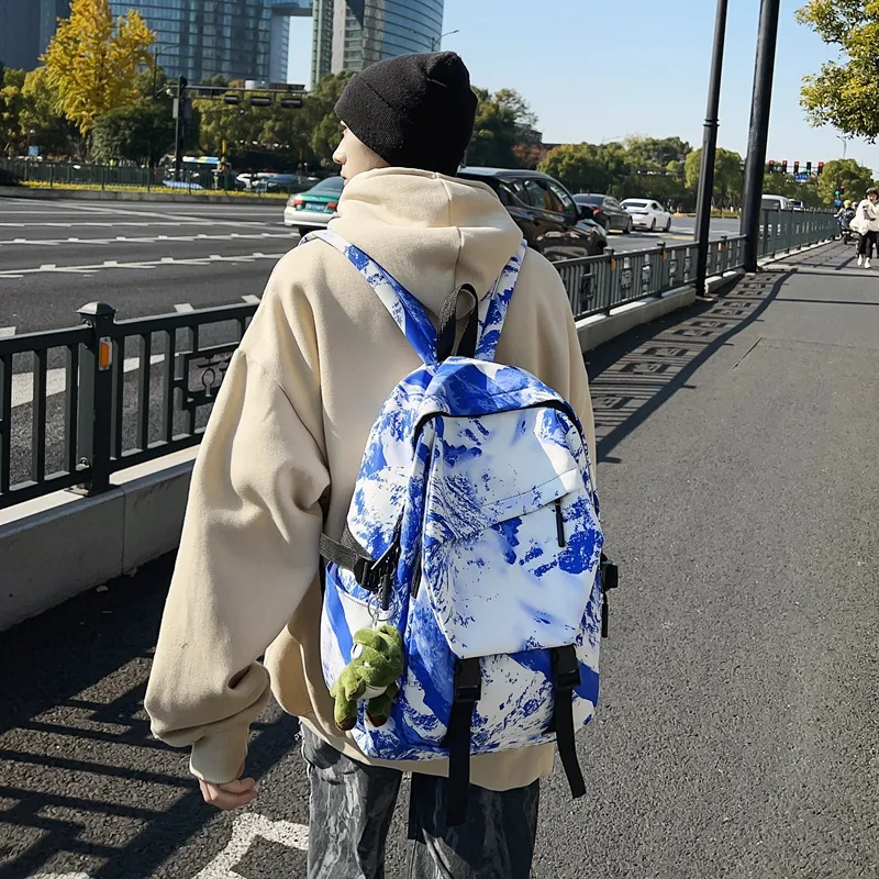 KAMLUI Nylon Backpack Unisex Gray/Black/Khaki/Green/Blue/Pink-20