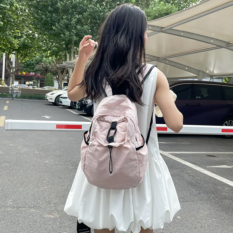 KAMLUI Washed Cloth Backpack Small Size Unisex Multicolor-35