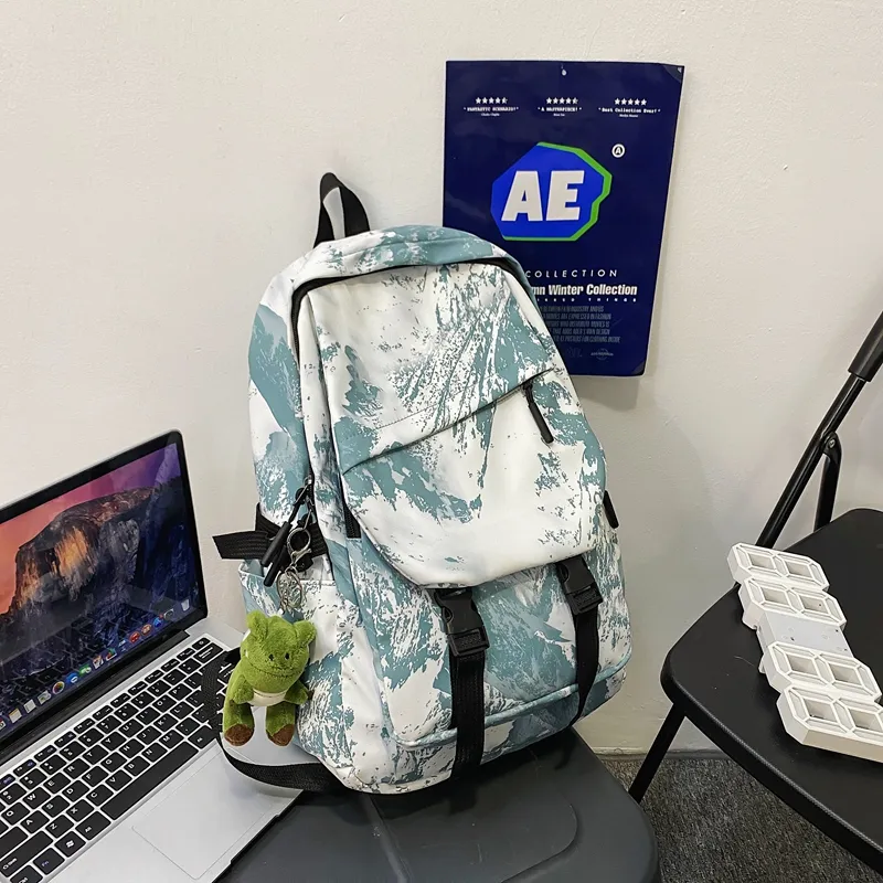 KAMLUI Nylon Backpack Unisex Gray/Black/Khaki/Green/Blue/Pink-17