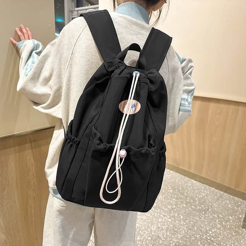 KAMLUI Nylon Backpack Regular Unisex Ecru/Black/Pink/Light Yellow/Light Green-8