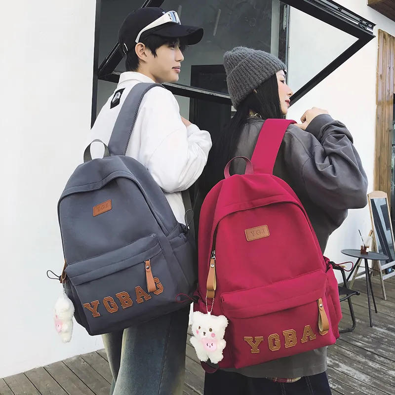 KAMLUI Nylon Backpack Regular Unisex White/Gray/Black/Burgundy/Khaki-25