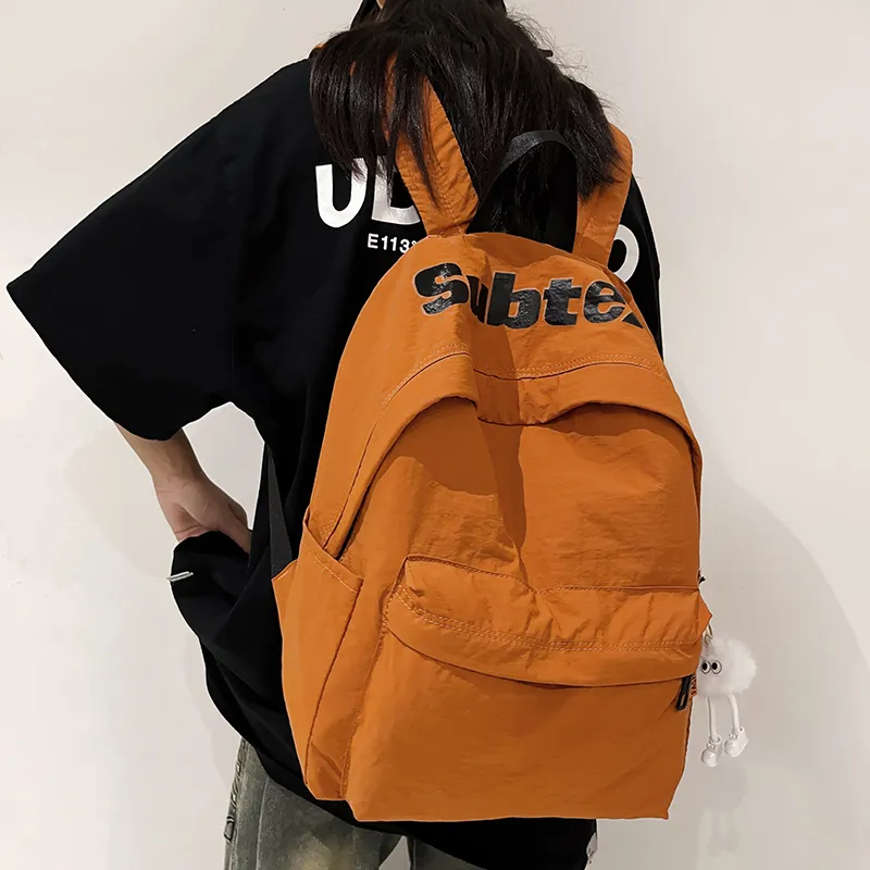 KAMLUI Nylon Fabric Backpacks Backpack Regular Unisex Black-18