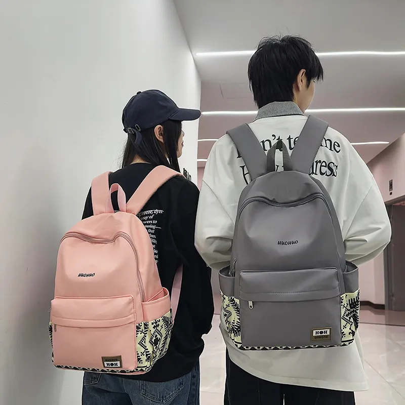 KAMLUI Nylon Backpack Regular Unisex White/Gray/Black/Pink/Coffee/Green-22
