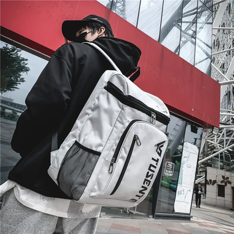 KAMLUI Oxford Backpack Regular Unisex Gray/Black/Red-1
