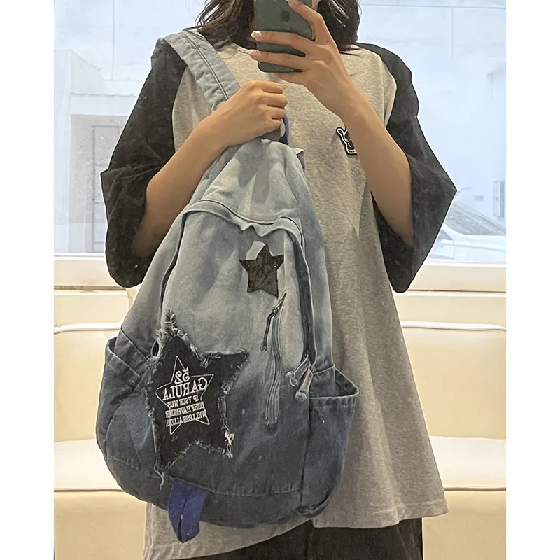 KAMLUI Denim Backpack Regular Unisex Multicolor-45