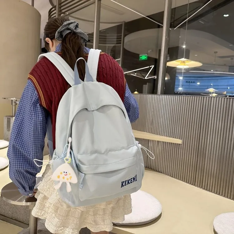 KAMLUI Nylon Backpack Regular Unisex White/Pink/Blue/Red/Black-13
