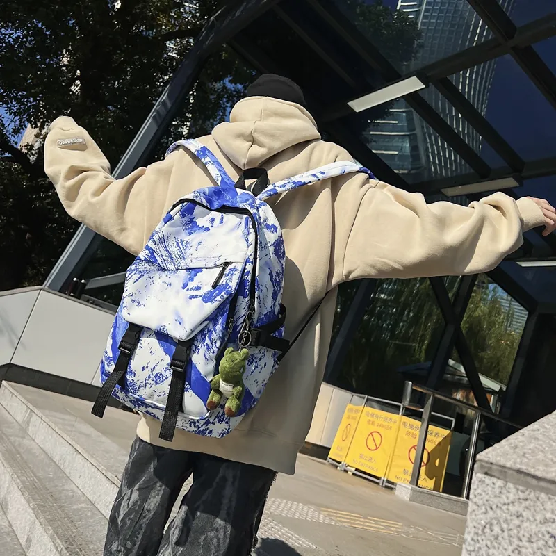KAMLUI Nylon Backpack Unisex Gray/Black/Khaki/Green/Blue/Pink-21