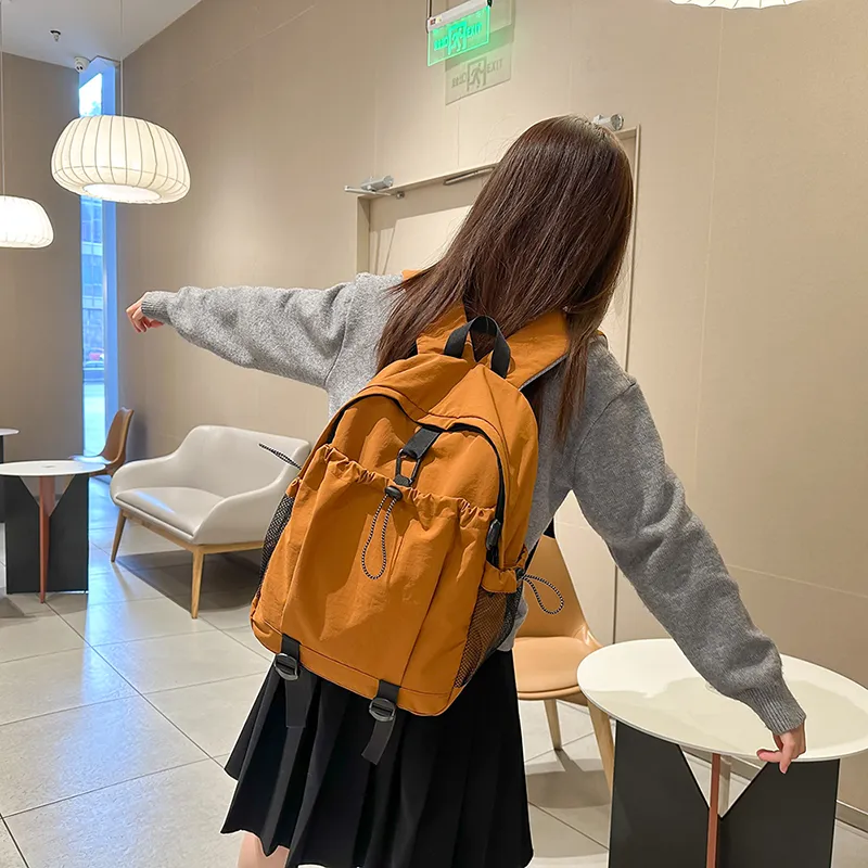 KAMLUI Nylon Backpack Regular Unisex Ecru/Black/Burgundy/Orange-26