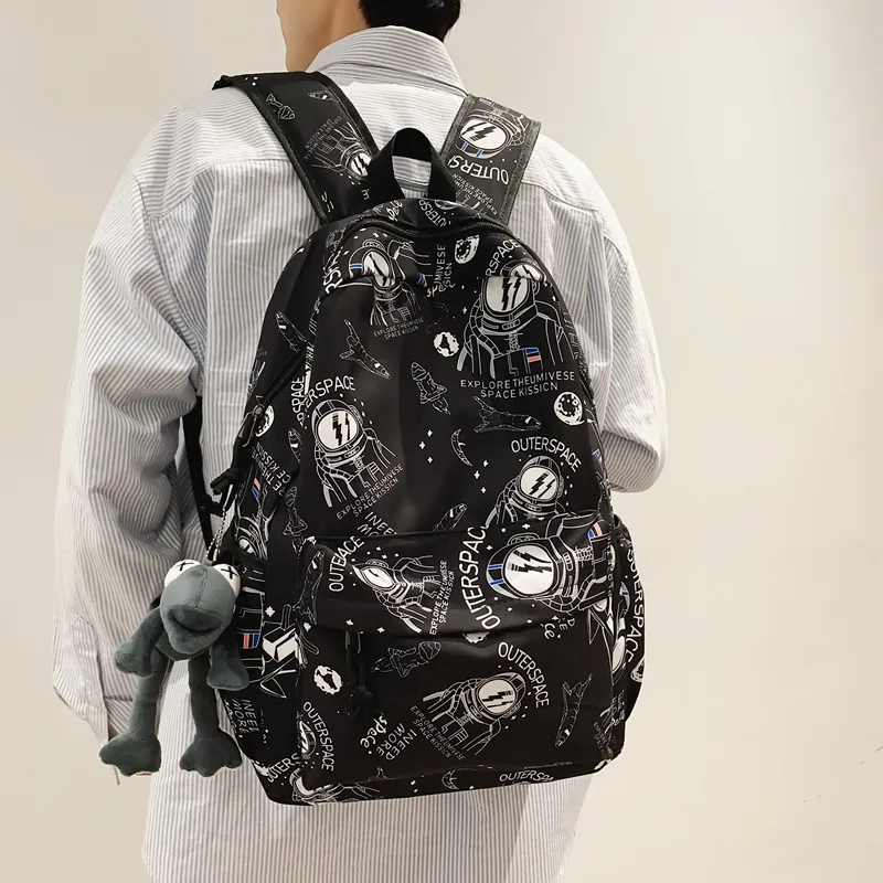 KAMLUI Nylon Fabric Backpacks Backpack Regular Unisex Gray/Light Yellow-10