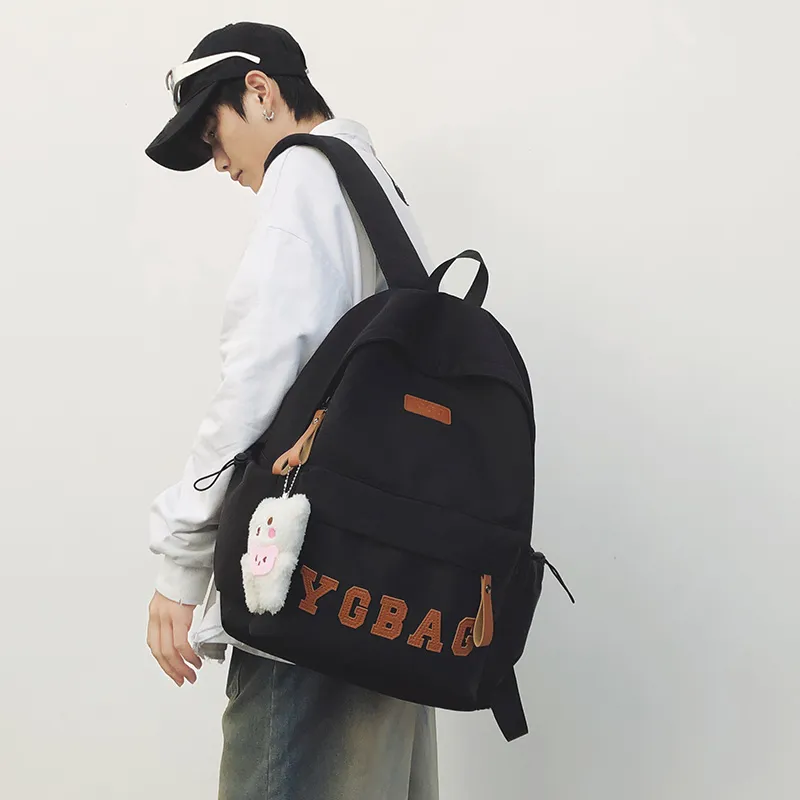 KAMLUI Nylon Backpack Regular Unisex White/Gray/Black/Burgundy/Khaki-18