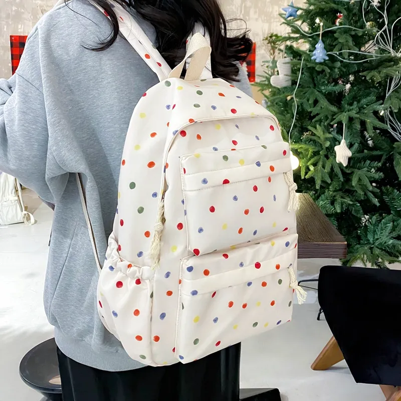 KAMLUI Nylon Backpack Regular Unisex White Floral/White Green Floral/Black Floral/Black White Floral/Yellow/Green-2