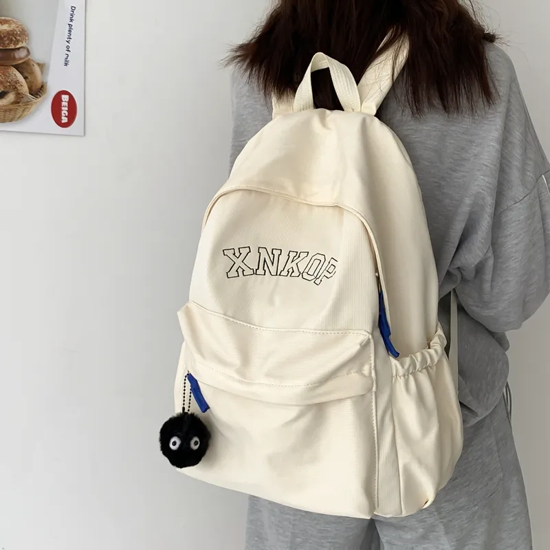 KAMLUI Nylon Backpack Unisex White/Black/Khaki/Blue-6