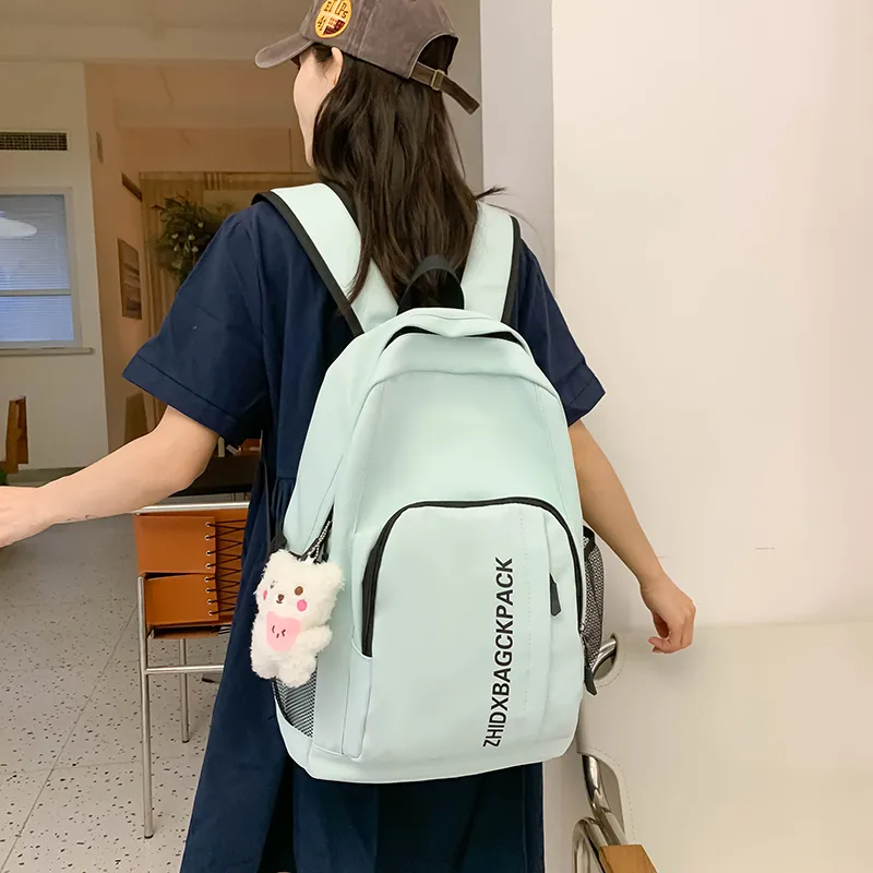 KAMLUI Nylon Backpack Regular Unisex Ivory/Black/Light Green/Light Blue-15