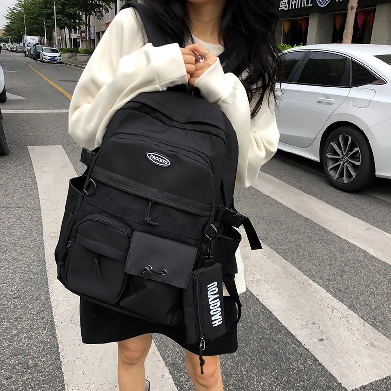 KAMLUI Nylon Backpack Regular Unisex White/Gray/Black/Blue-14