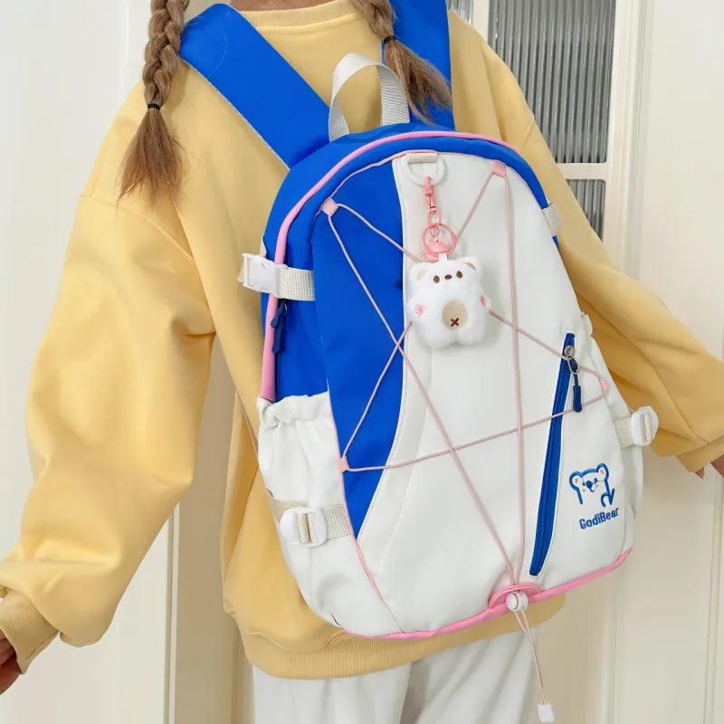 KAMLUI Nylon Backpack Unisex Red/Purple & Yellow/Blue & Yellow/Black & Yellow/Blue & White-22