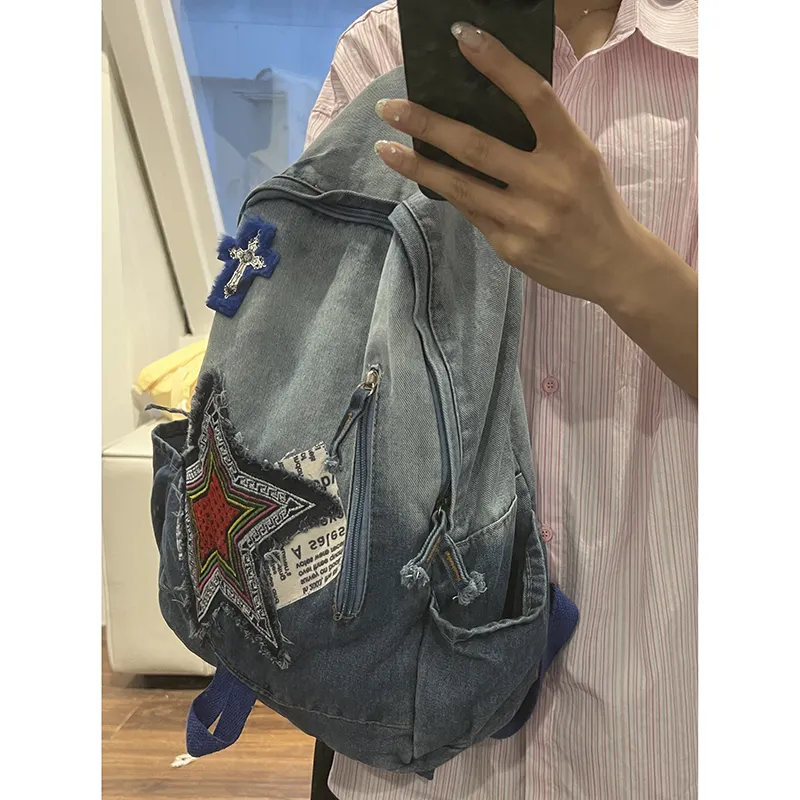 KAMLUI Denim Backpack Regular Unisex Multicolor-23
