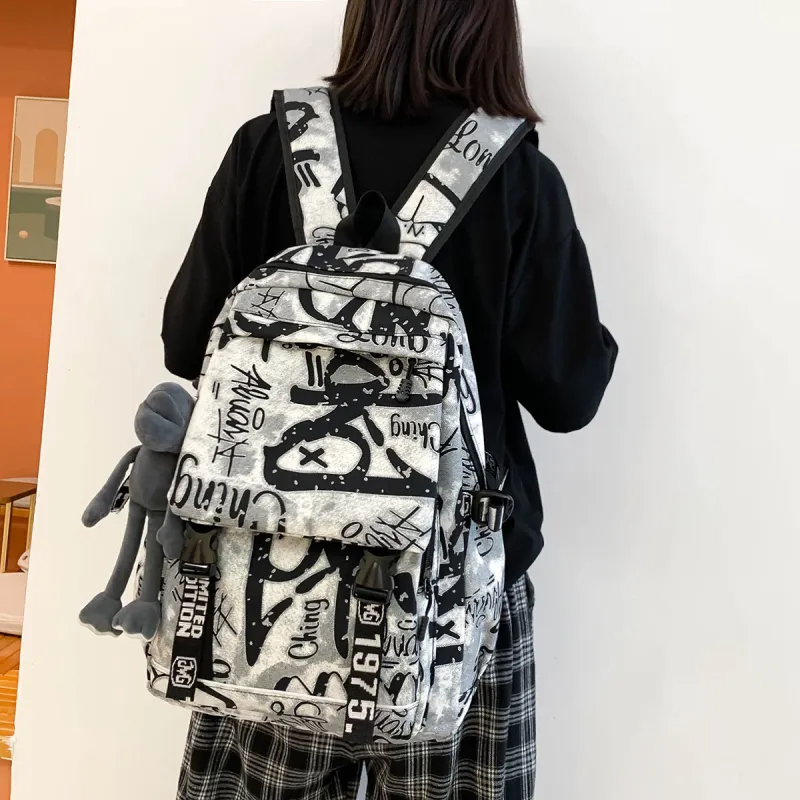 KAMLUI Nylon Backpack Backpack Student Backpack Regular Unisex Multicolor-2
