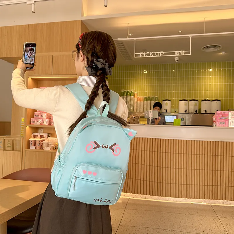 KAMLUI Nylon Backpack Regular Unisex White/Pink/Blue-11