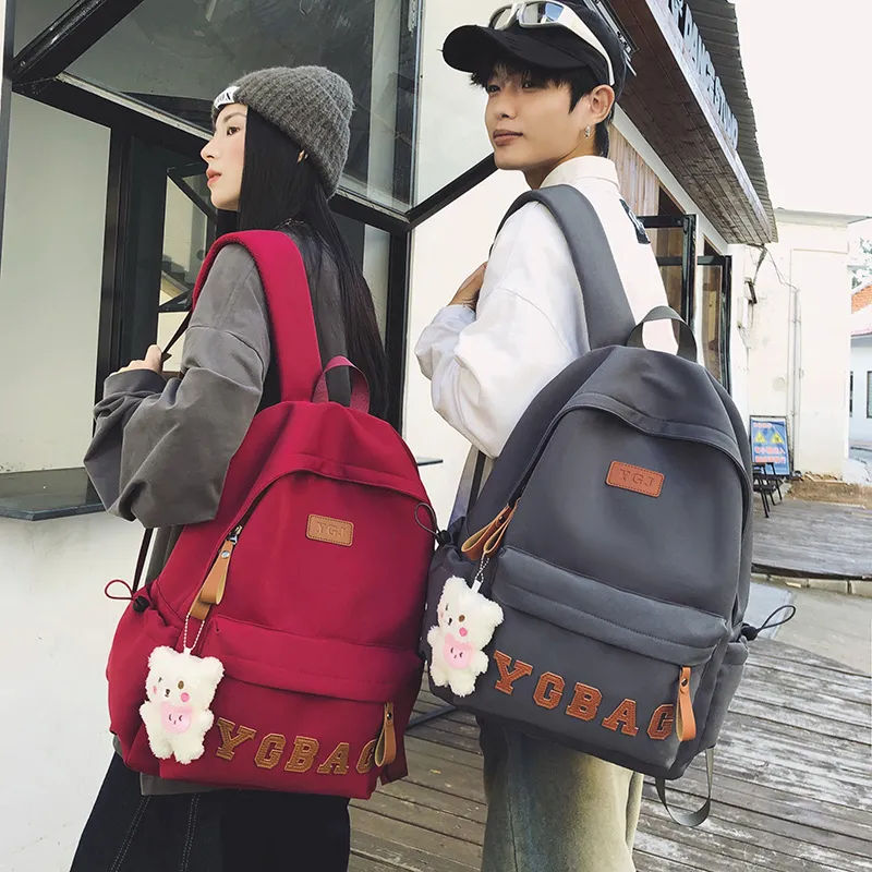 KAMLUI Nylon Backpack Regular Unisex White/Gray/Black/Burgundy/Khaki-27
