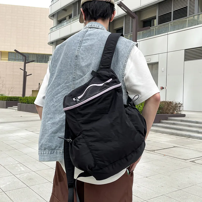 KAMLUI Nylon Backpacks Backpack Regular Unisex White/Black-11