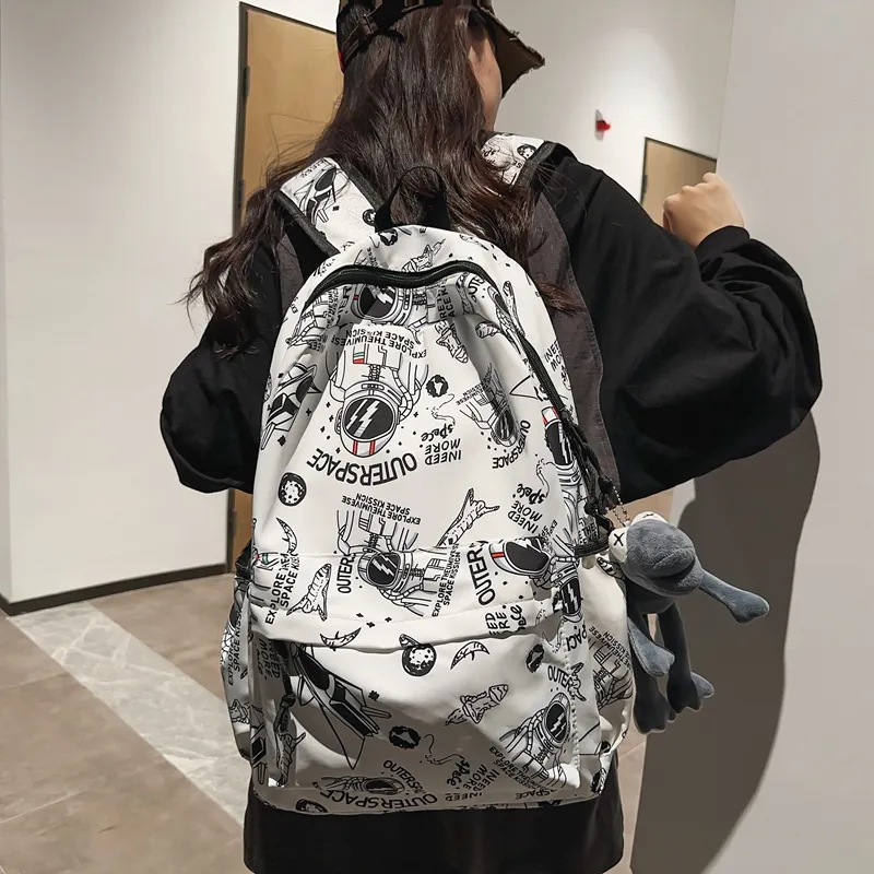 KAMLUI Nylon Fabric Backpacks Backpack Regular Unisex Gray/Light Yellow-20