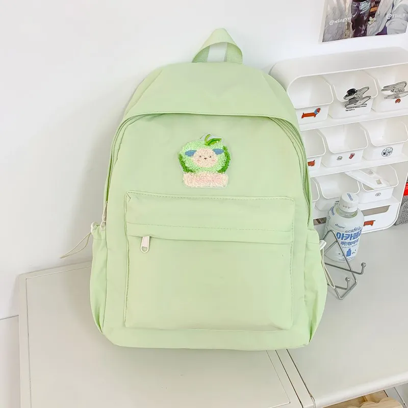 KAMLUI Nylon Backpack Unisex Beige Yellow/Black/Green/Blue/Pink-13
